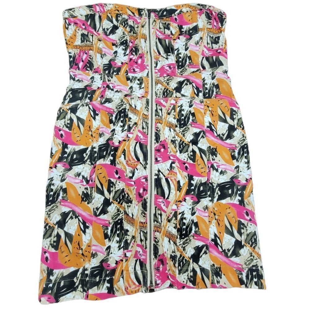 Funky Soul Mini Dress Bodycon Heart-Shaped Cleavage Strapless Colorful Size XL